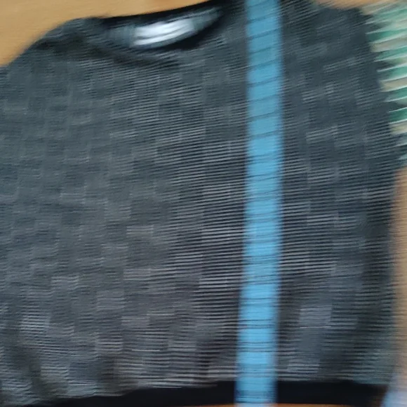 Urban Outfitters Black Speckled Crewneck Sweater with Green Elbow Patches - Picture 9 of 10